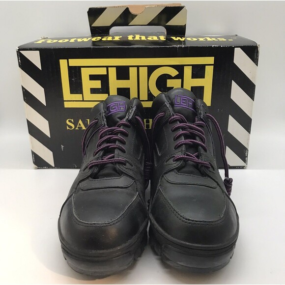 LeHigh NuGuard 75 Safety Toe EH Work Shoes Women's 6.5 Black Slip Oil Resistant - Picture 2 of 15